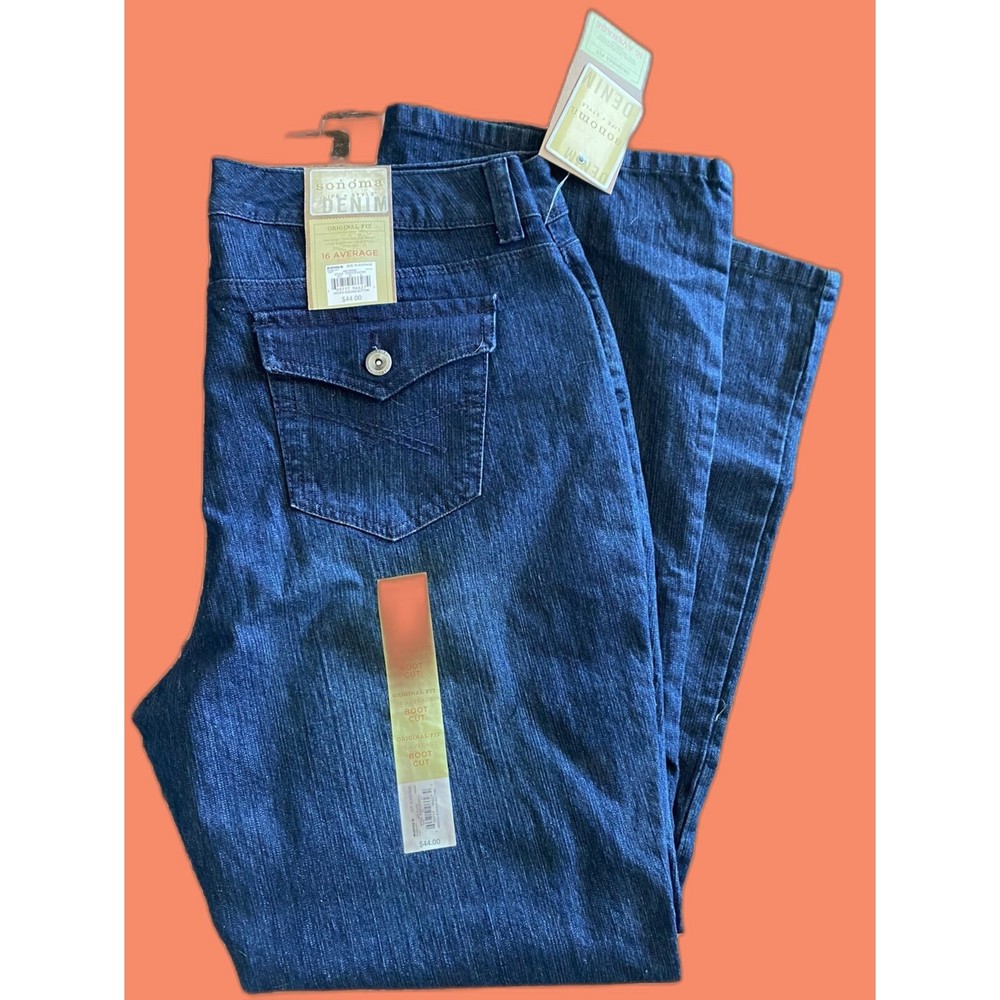 NWT Sonoma Denim 12 Jeans Original Boot Stretch Dark Blue Jeans Brand New